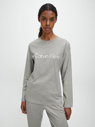 Calvin Klein Ruhák HU070824 | Calvin Klein Comfort Cotton Long Sleeve Női Lounge Póló Szürke